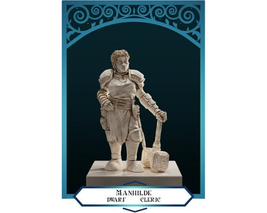 Manhilde | Dwarf Cleric | Medium | DND is a Woman | The Printing Goes Ever On