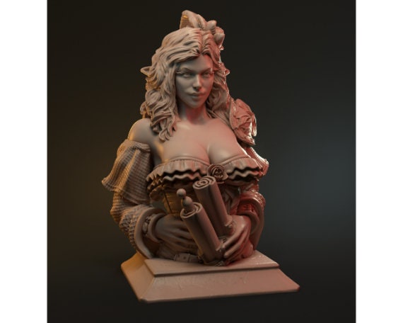 Mortsana | Human Wizard Bust | 55mm tall | Sisters of the Dawn | Mythreal Games