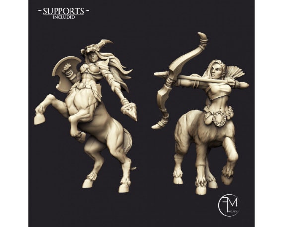 Sagittarius & Khararis | Centaur Heroeines | 32mm Scale | Large | Amazons! | Francesca Musumeci