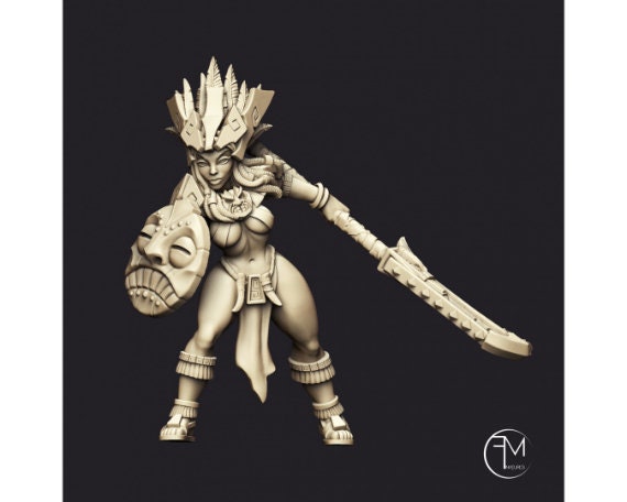 Tamaya | Princess on Raptor | 32mm Scale | Large | Amazons! | Francesca Musumeci