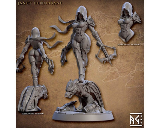 Janet Demonbane | Pinup | Medium | 32mm Scale | Requiem Demon Hunters | Artisan Guild