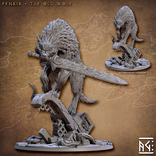 Fenrir the Old Wolf | 100mm Base | 32mm Scale | Requiem Demon Hunters | Artisan Guild