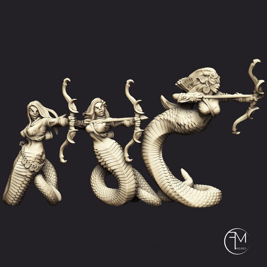 Snakewoman Archers | 32mm Scale | Medium | Amazons! | Francesca Musumeci