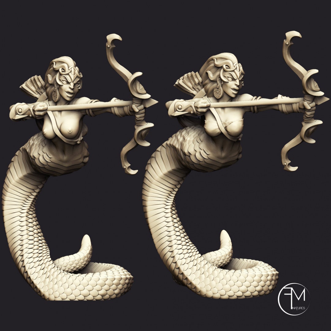 Snakewoman Archers | 32mm Scale | Medium | Amazons! | Francesca Musumeci