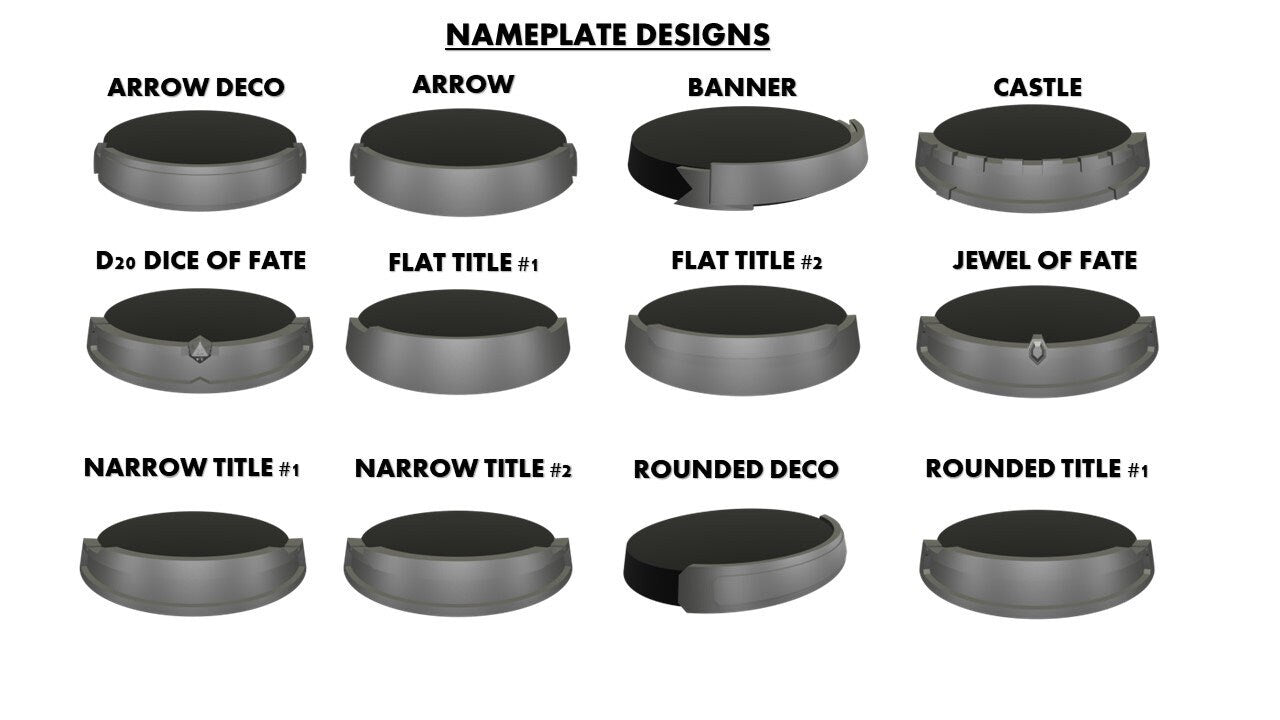 Custom Name Plates | 25mm-100mm Styles | 135 Degrees | WarGName