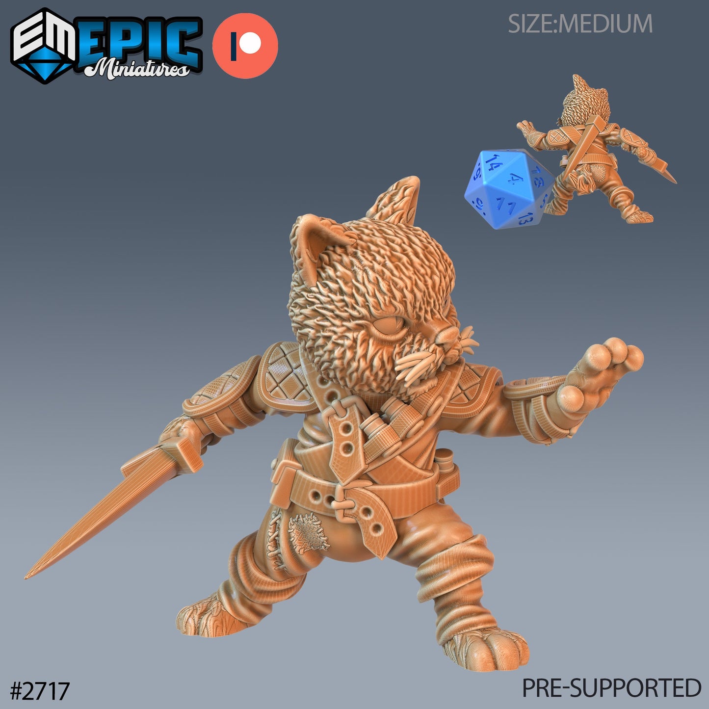 Catfolk | Tabaxi | Medium | 28mm | Wild Winter Holidays | Epic Miniatures