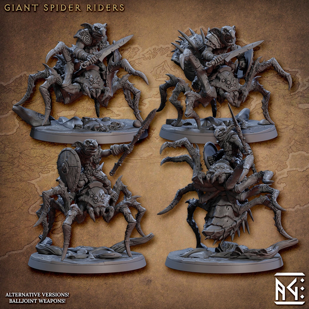 Giant Spider Riders | Large | 32mm | Artisan Guild | Faldor Goblins