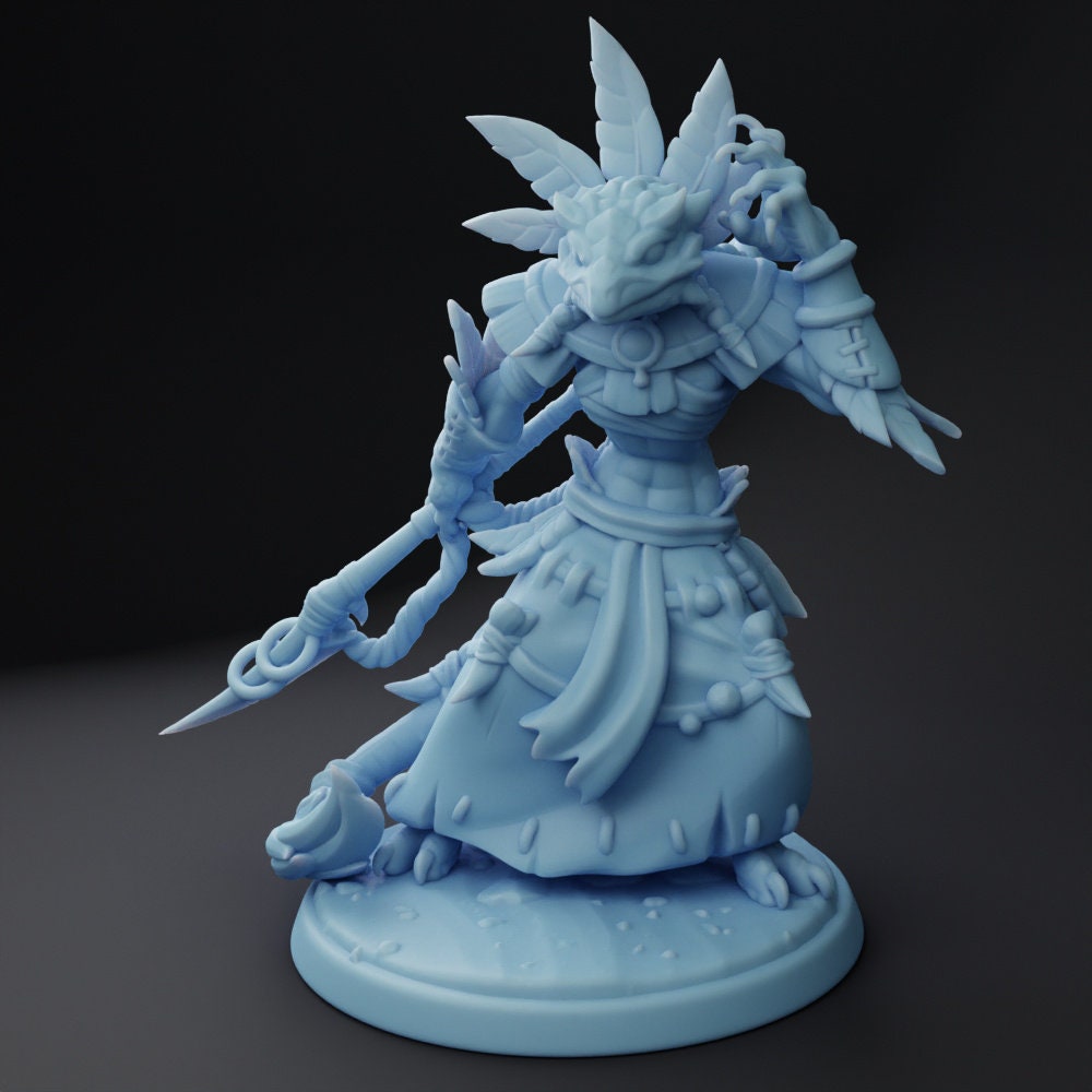 Lizardfolk Shaman | Medium | DND | Twin Goddess Miniatures