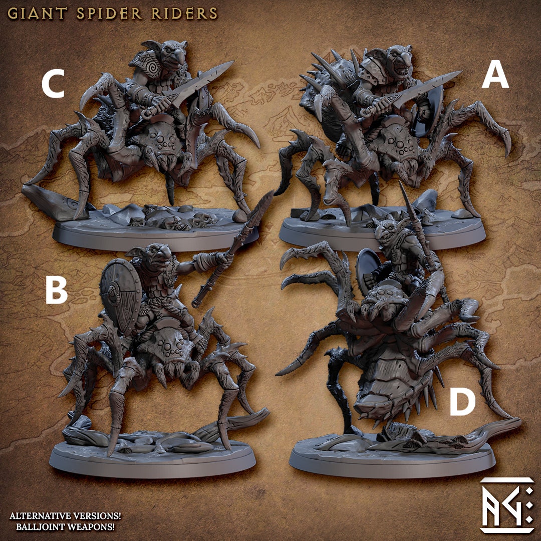 Giant Spider Riders | Large | 32mm | Artisan Guild | Faldor Goblins