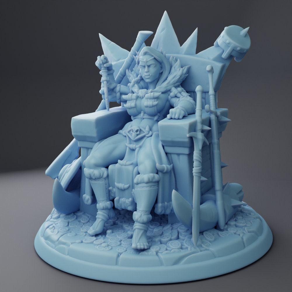 Orc Queen Throne | Medium | 32mm | Queens | Twin Goddess Miniatures
