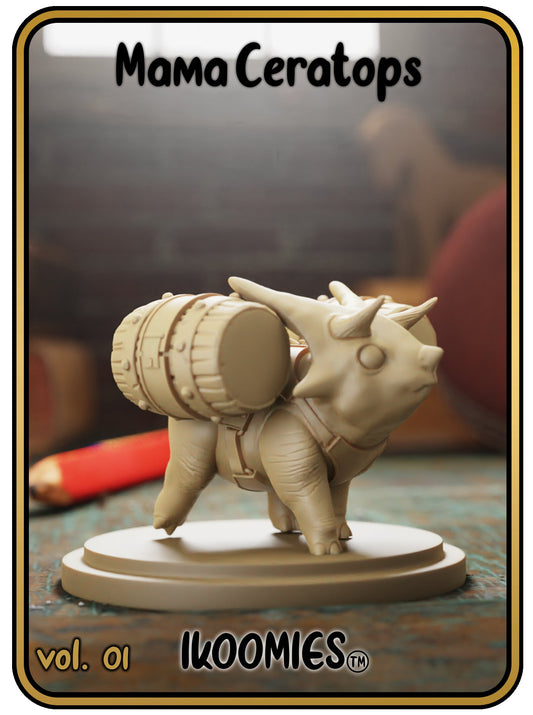 Mama Ceratops | Large 43mm Tall D&D | Ikoomies