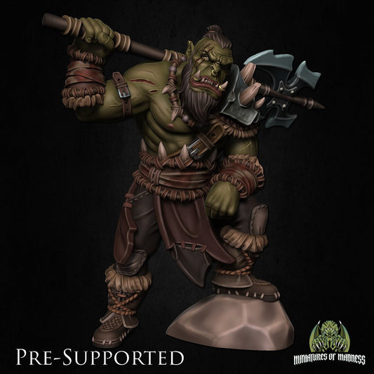 Dhog Skullcrush | Orc Barbarian | Medium | Miniatures of Madness