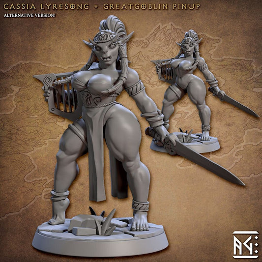 Cassia Lyresong | Medium | 32mm | Artisan Guild | Bronzeclad Great Goblins | Dungeons and Dragons TTRPG