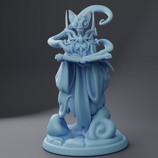 Cat Lich | Medium | 32mm | Level 99 Miniatures | Twin Goddess Miniatures | Dungeons and Dragons TTRPG