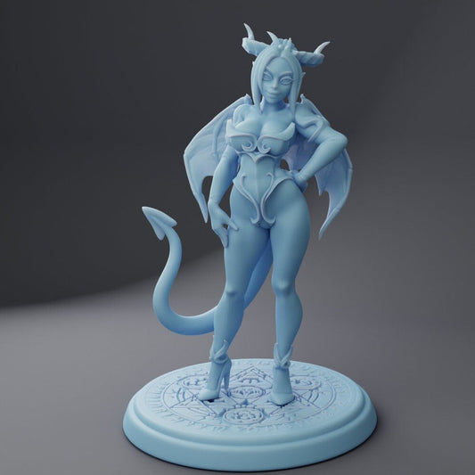 Level 1 Stacy the Succubus | Medium | 32mm | Level 99 Miniatures | Twin Goddess Miniatures | Dungeons and Dragons TTRPG