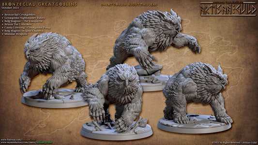 Owlbears | Large | 32mm | Artisan Guild | Bronzeclad Great Goblins | Dungeons and Dragons TTRPG