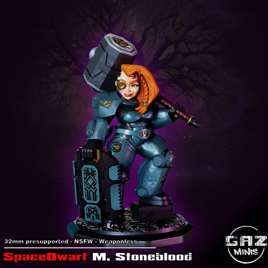 Mirana Stoneblood | Medium | 32mm | Gaz Minis | NSFW Option | Pinup | Cyberpunk