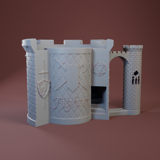 Fighter Dice Mug | Sip & Rollers | Dungeons and Dragons | TTRPG | Health Tracker | Dice Tower | Dungeon Master | Curations by Kira